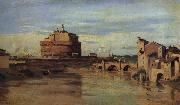 Corot Camille The castle of Sant Angelo and the Tiber oil